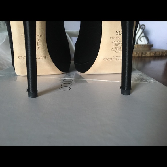 ‼️ FIRM‼️ Jimmy Choo Grant Satin Black Size 39 - Picture 5 of 8